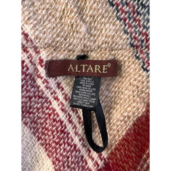 Altare plaid, fringed poncho shawl. One size, multicolor, like new condition - Picture 9 of 9